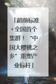 超前标准+全国首个集群！“中国大樱桃之乡”重塑产业标杆