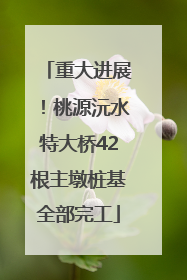 重大进展！桃源沅水特大桥42根主墩桩基全部完工