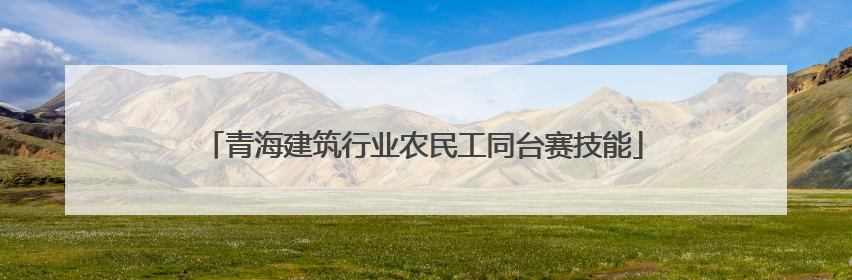 青海建筑行业农民工同台赛技能
