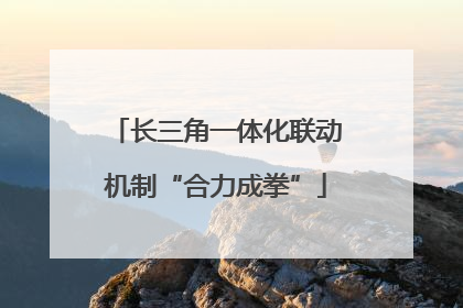 长三角一体化联动机制“合力成拳”