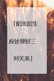 阳光招生应处理好三对关系