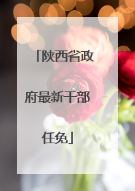 陕西省政府最新干部任免
