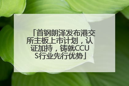 首钢朗泽发布港交所主板上市计划，认证加持，铸就CCUS行业先行优势