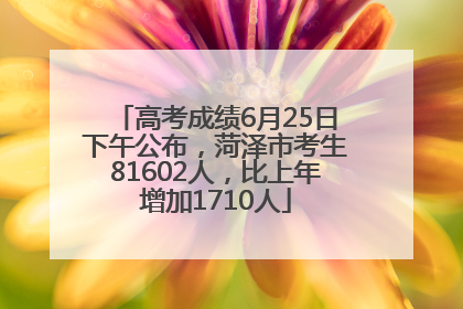 高考成绩6月25日下午公布，菏泽市考生81602人，比上年增加1710人