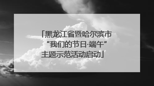 黑龙江省暨哈尔滨市“我们的节日·端午”主题示范活动启动