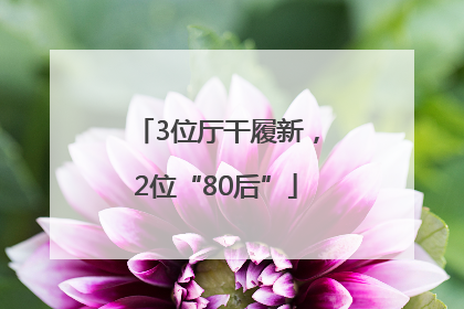3位厅干履新，2位“80后”