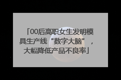 00后高职女生发明模具生产线“数字大脑”，大幅降低产品不良率