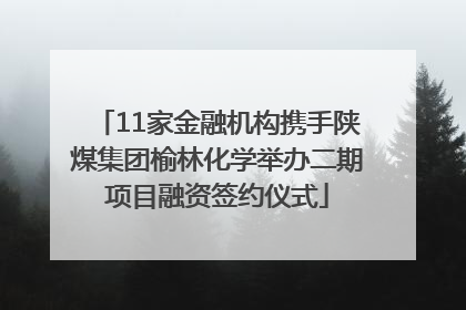 11家金融机构携手陕煤集团榆林化学举办二期项目融资签约仪式
