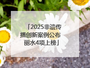 2025非遗传播创新案例公布 丽水4项上榜