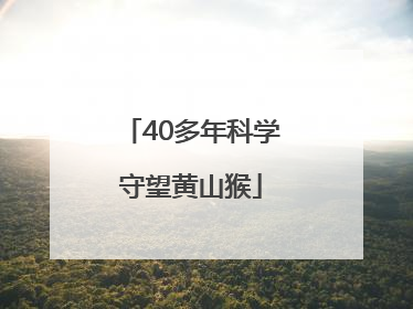 40多年科学守望黄山猴