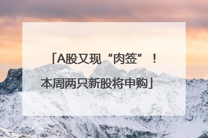 A股又现“肉签”！本周两只新股将申购